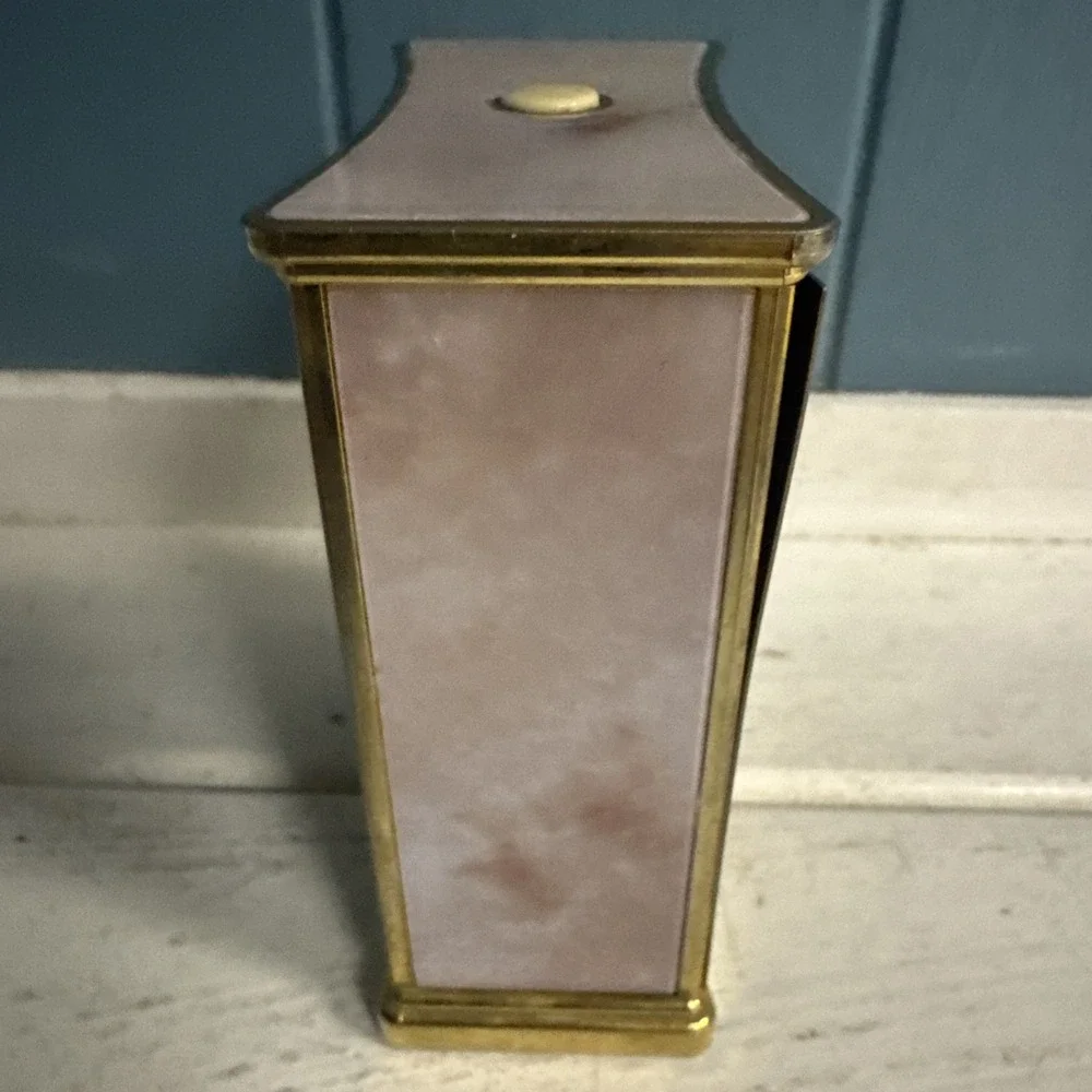 Vintage Howard Miller Quartz‎ Gold marble print Table Clock made in Taiwan 4